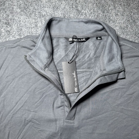 Travis Mathew Newport 1/4 Zip Fleece Mens Large Shade Gray Golf Embroidered NEW - Picture 6 of 14